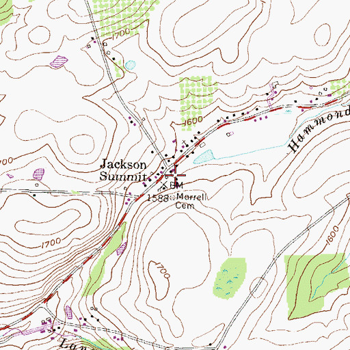 Topographic Map of Jackson Summit, PA