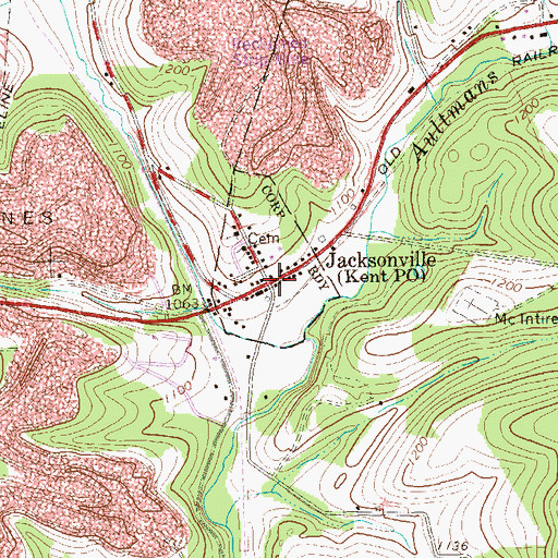 Topographic Map of Jacksonville, PA