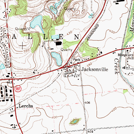 Topographic Map of Jacksonville, PA