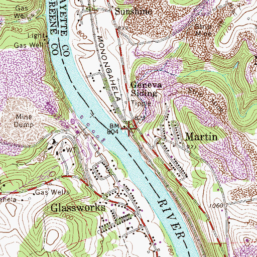 Topographic Map of Jacobs Creek, PA