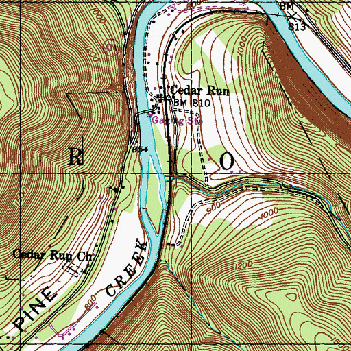 Topographic Map of Jacobs Run, PA