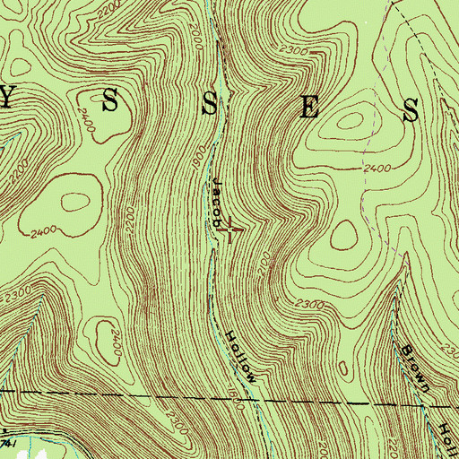 Topographic Map of Jacobs Trail, PA