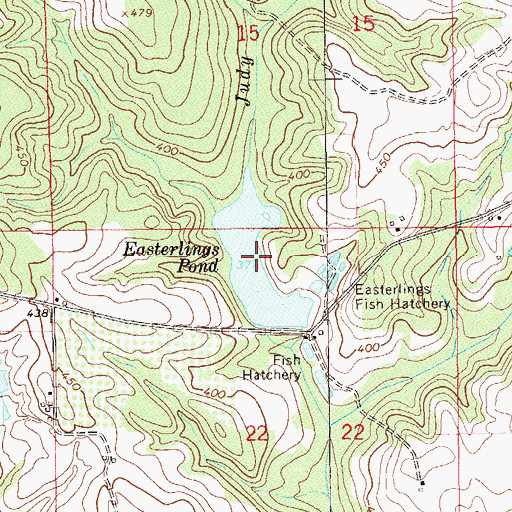 Topographic Map of Easterlings Pond, AL