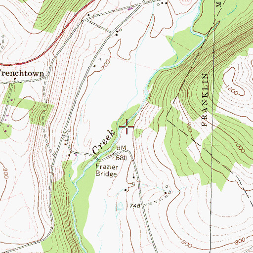 Topographic Map of Jakes Run, PA