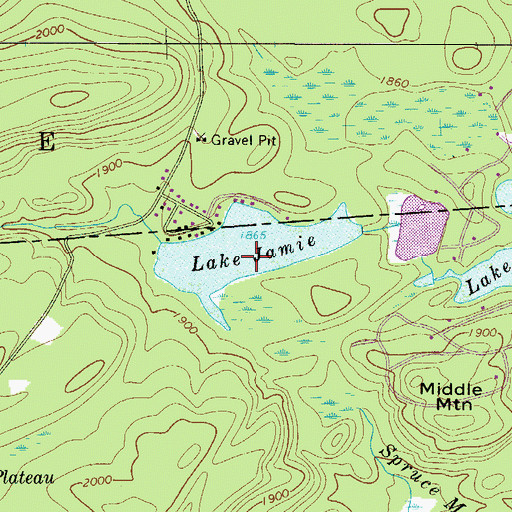 Topographic Map of Lake Jamie, PA