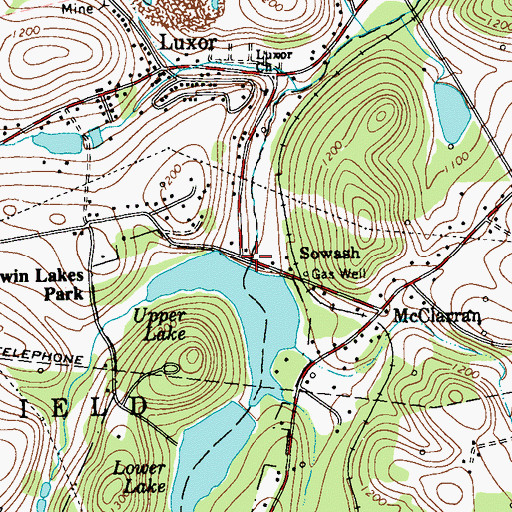 Topographic Map of Jamison Reservoir, PA