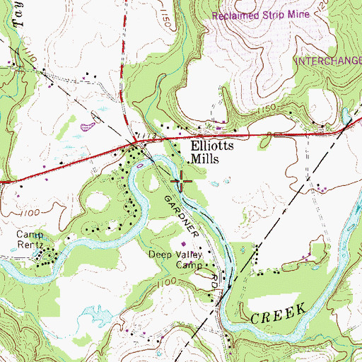 Topographic Map of Jamison Run, PA