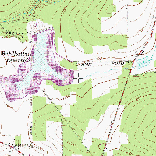 Topographic Map of Jamison Run, PA