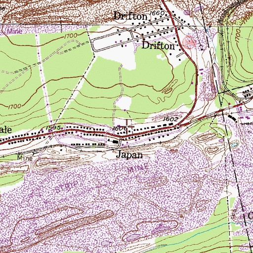 Topographic Map of Japan, PA