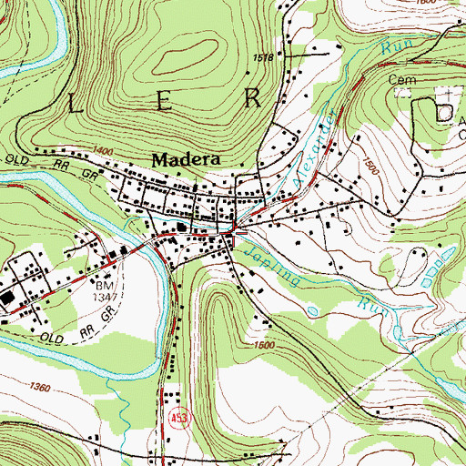 Topographic Map of Japling Run, PA