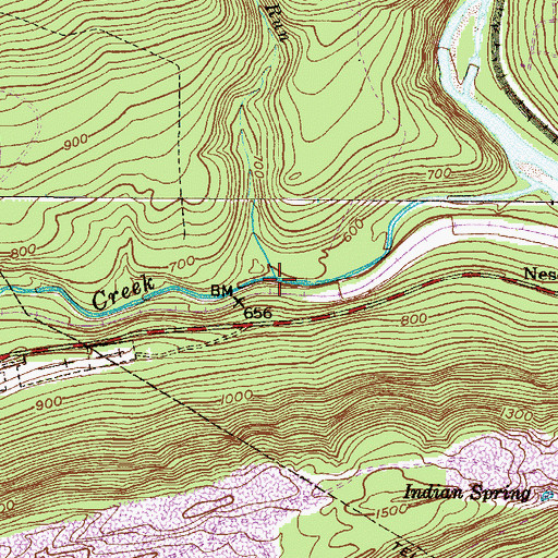 Topographic Map of Jeans Run, PA