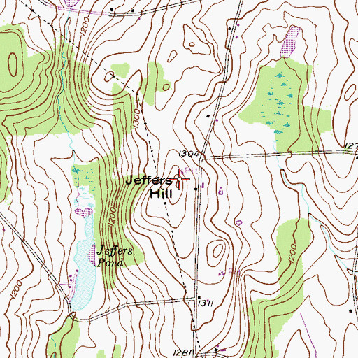 Topographic Map of Jeffers Hill, PA