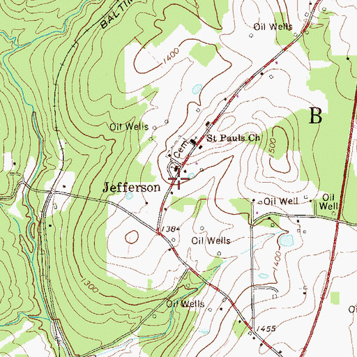 Topographic Map of Jefferson, PA