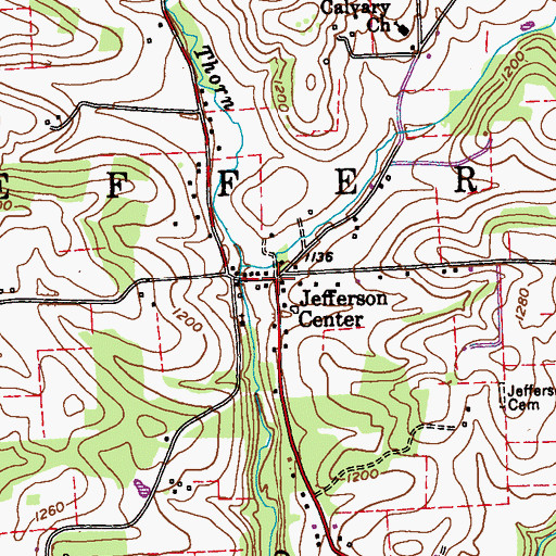 Topographic Map of Jefferson Center, PA