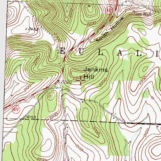 Topographic Map of Jenkins Hill, PA