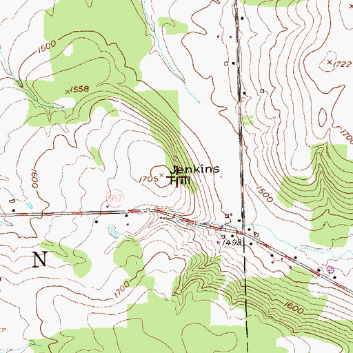 Topographic Map of Jenkins Hill, PA
