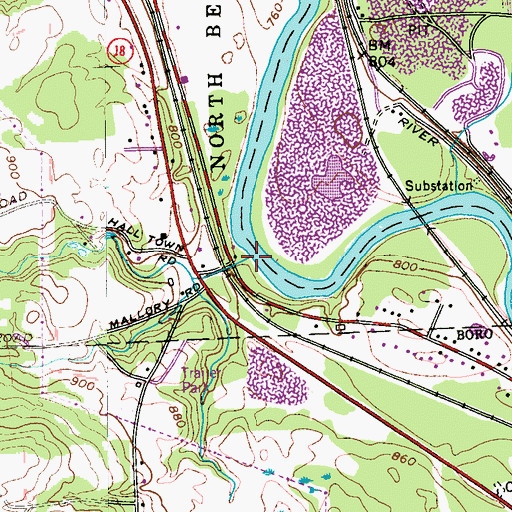 Topographic Map of Jenkins Run, PA