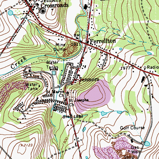 Topographic Map of Jenners, PA
