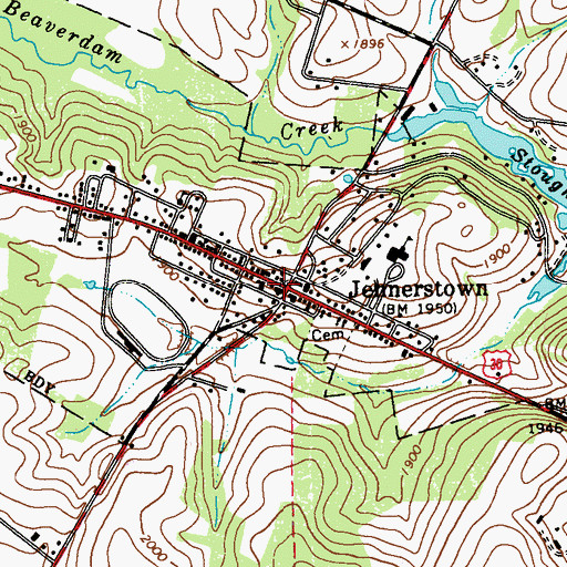 Topographic Map of Jennerstown, PA