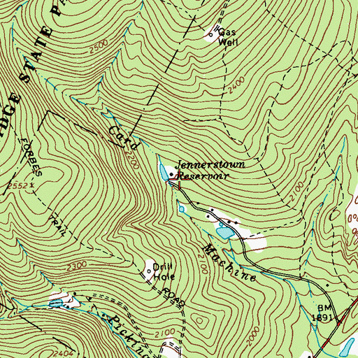 Topographic Map of Jennerstown Reservoir, PA