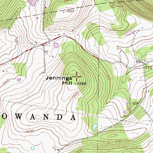 Topographic Map of Jennings Hill, PA