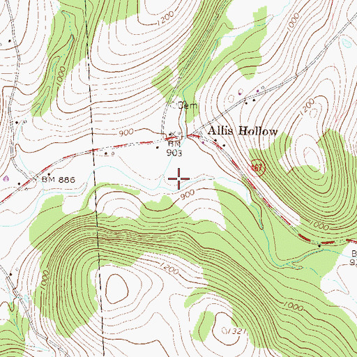 Topographic Map of Jerome Creek, PA