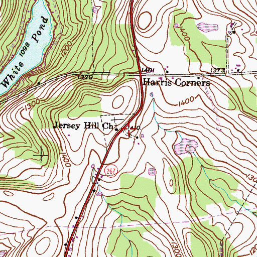 Topographic Map of Jersey Hill Church, PA