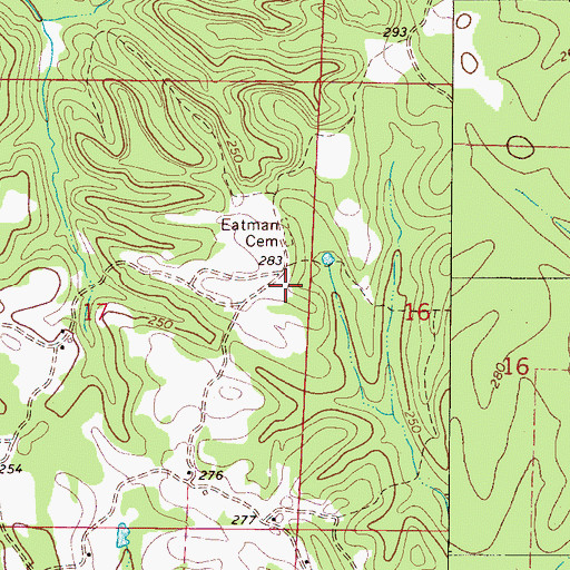 Topographic Map of Eatman Cemetery, AL