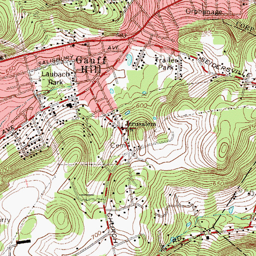 Topographic Map of Jerusalem Church, PA