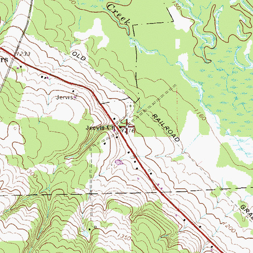Topographic Map of Jervis Church, PA