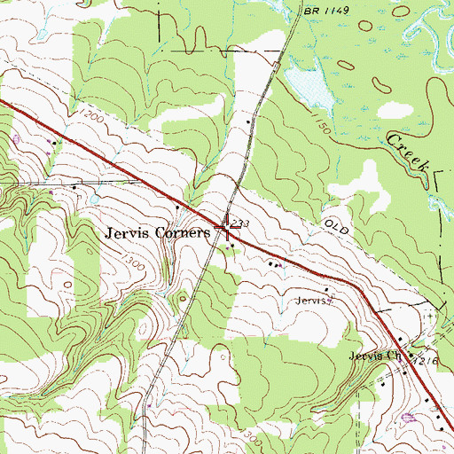 Topographic Map of Jervis Corners, PA