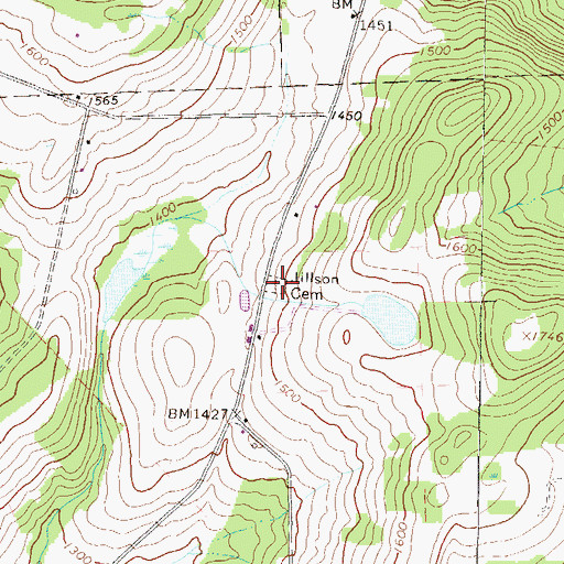 Topographic Map of Jillson Cemetery, PA