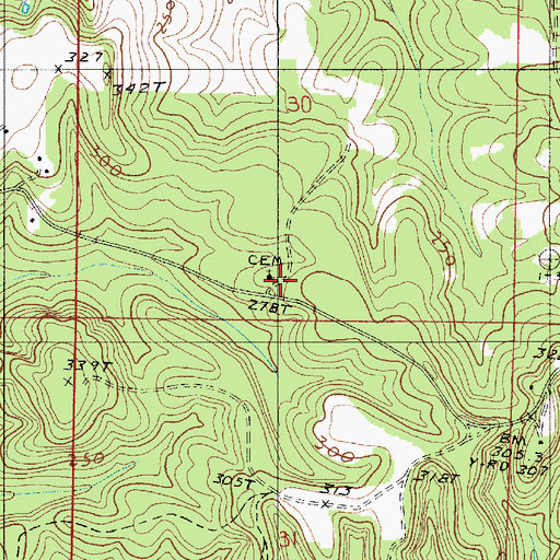 Topographic Map of Ebe County Line Church, AL
