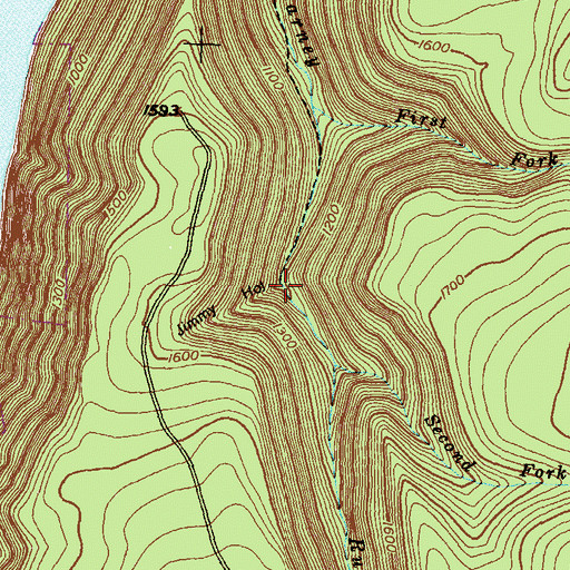 Topographic Map of Jimmy Hollow, PA