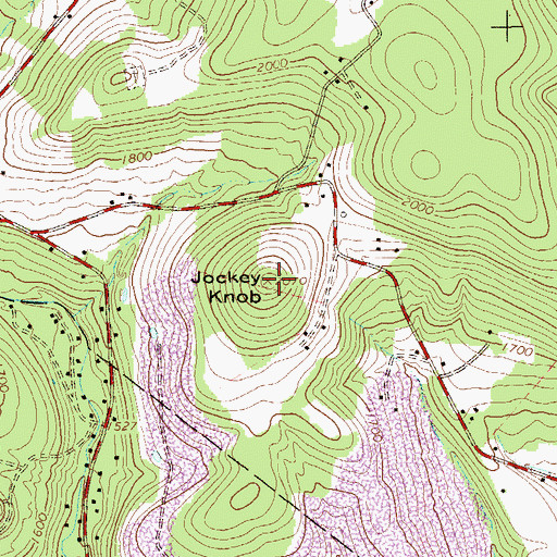 Topographic Map of Jockey Knob, PA