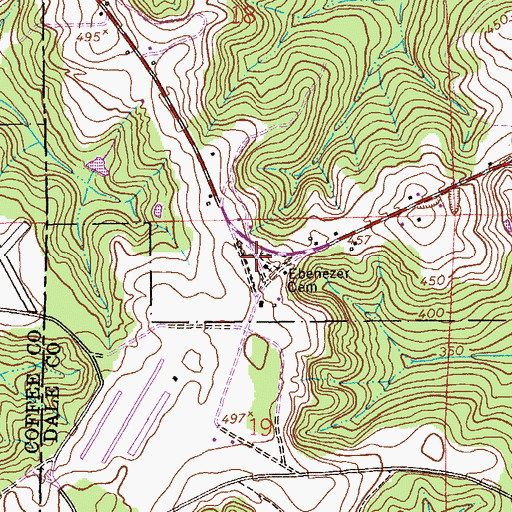 Topographic Map of Ebenezer Cemetery, AL