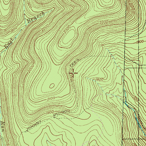 Topographic Map of Johnny McHood Trail, PA