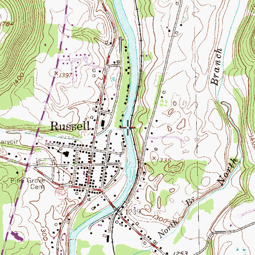 Topographic Map of Johnny Run, PA