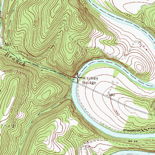 Topographic Map of Johns Branch, PA