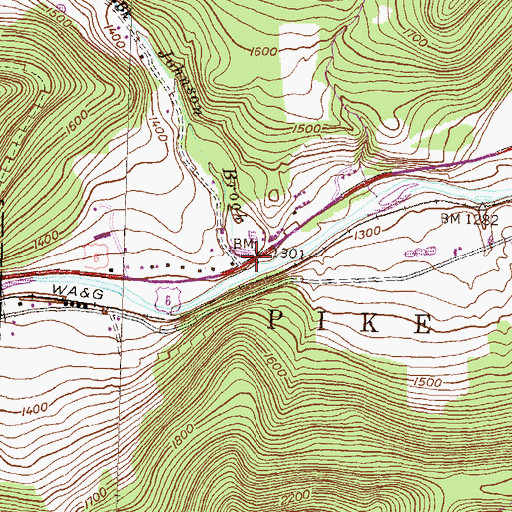 Topographic Map of Johnson Brook, PA