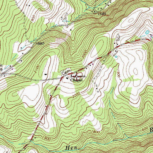 Topographic Map of Johnson Chapel, PA