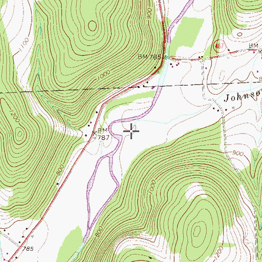 Topographic Map of Johnson Creek, PA