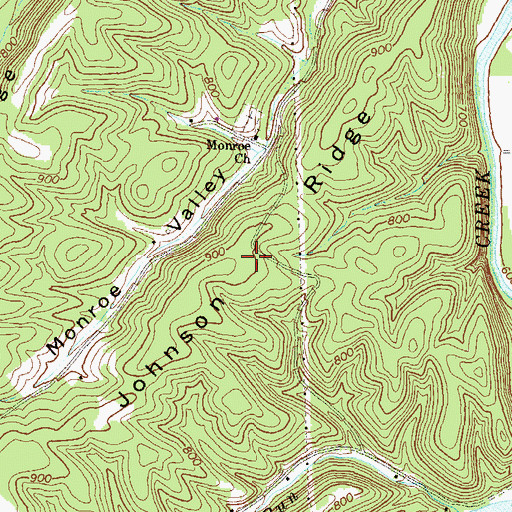Topographic Map of Johnson Ridge, PA