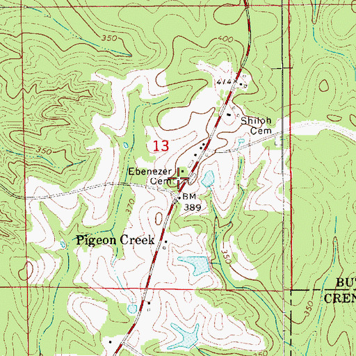 Topographic Map of Ebenezer Cemetery, AL