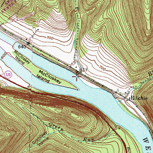 Topographic Map of Johnson Run, PA