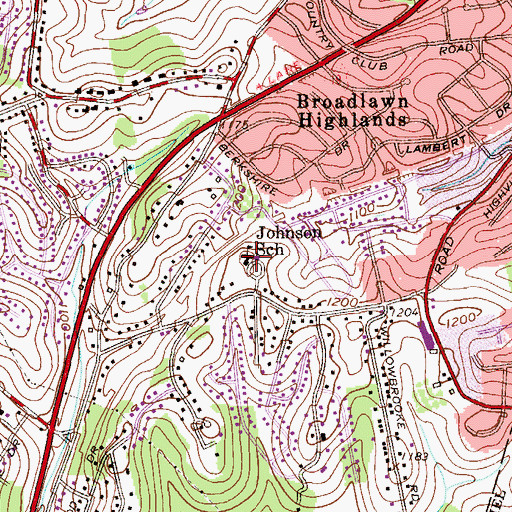 Topographic Map of Johnson School, PA