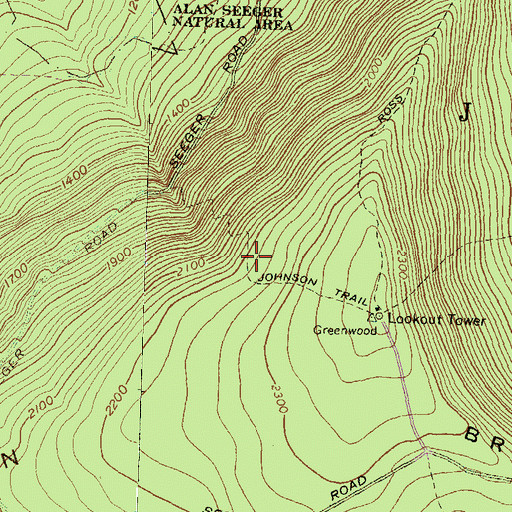 Topographic Map of Johnson Trail, PA