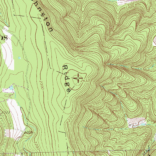 Topographic Map of Johnston Ridge, PA