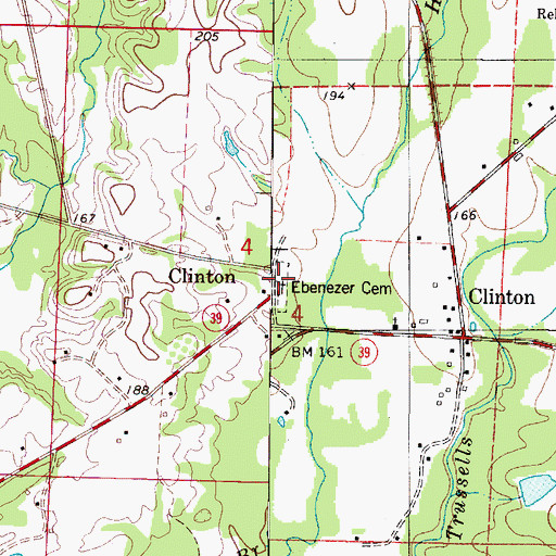 Topographic Map of Ebenezer Cemetery, AL