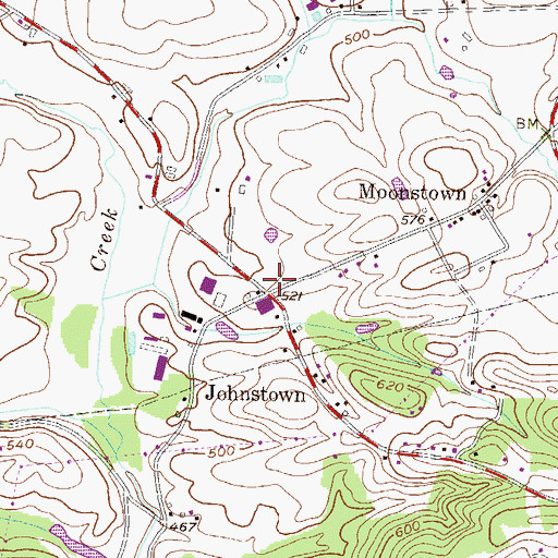 Topographic Map of Johnstown, PA